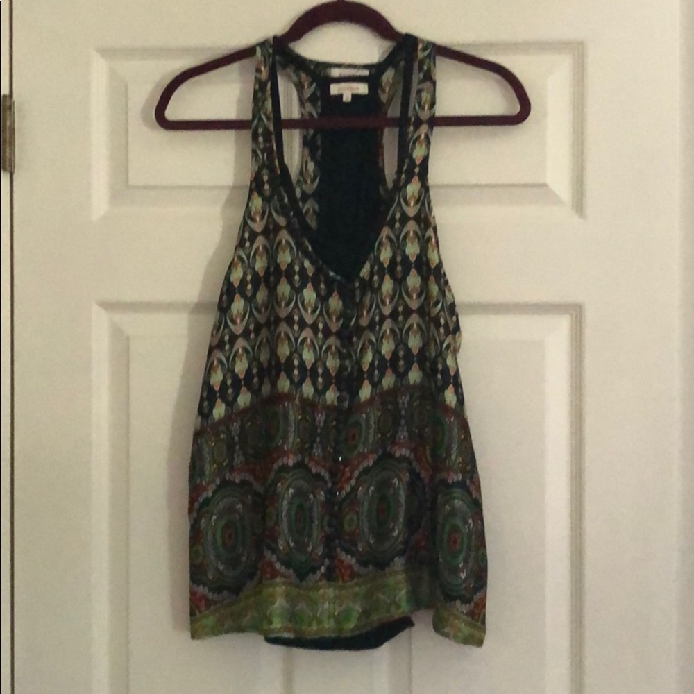 Flirty, silk racer back top with camisole